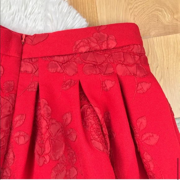 HOST PICK 2/21! ELLE // red pleated floral midi skirt - Picture 6 of 7